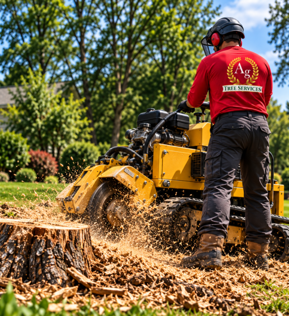 Removing a tree is only half the job—leftover stumps are not only an eyesore, but they can also pose tripping hazards, attract unwanted pests, and limit how you use your outdoor space. At AG Tree Service, our high-powered stump grinding machinery safely pulverizes stumps several inches below ground level, transforming unwanted wood into rich mulch and restoring a smooth, level lawn.